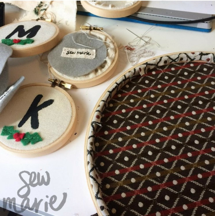 Holiday Monogram Ornaments from Sew Marie